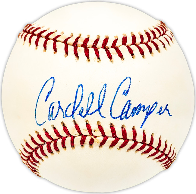 Cardell Camper Autographed Official AL Baseball Cleveland Indians Beckett BAS QR #BM25051