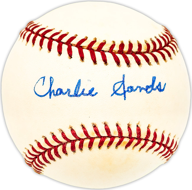 Charlie Sands Autographed Official NL Baseball New York Yankees, Pittsburgh Pirates Beckett BAS QR #BM25216