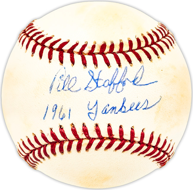 Bill Stafford Autographed Official AL Baseball New York Yankees "1961 Yankees" Beckett BAS QR #BM25287