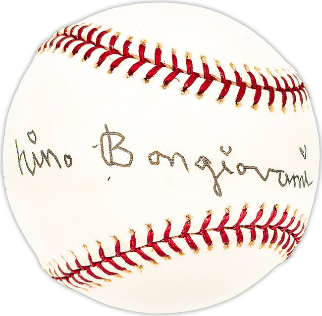 Nino Bongiovanni Autographed Official NL Baseball Cincinnati Reds Beckett BAS QR #BM25514