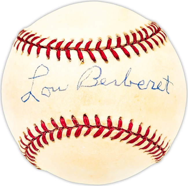 Lou Berberet Autographed Official AL Baseball New York Yankees, Detroit Tigers Beckett BAS QR #BM25515