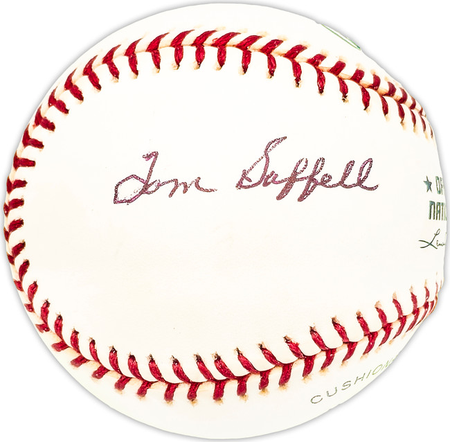 Tom Saffell Autographed Official NL Baseball Pirates, Philadelphia A's Beckett BAS QR #BM25842
