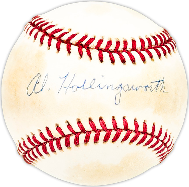 Al Hollingsworth Autographed Official NL Baseball Los Angeles Dodgers, Cincinnati Reds Beckett BAS QR #BM25535