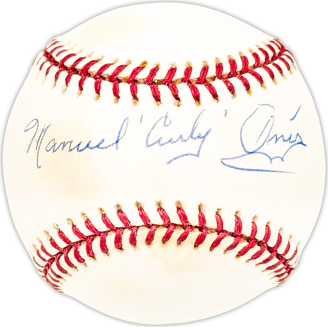 Manuel "Curly" Onis Autographed Official NL Baseball Brooklyn Dodgers Beckett BAS QR #BM25774