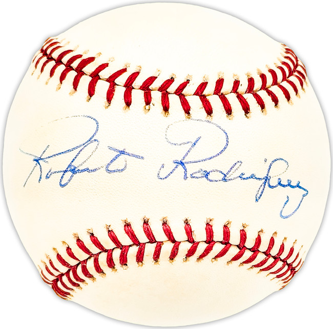 Roberto Bob Rodriguez Autographed Official AL Baseball Chicago Cubs, Oakland A's Beckett BAS QR #BM25500