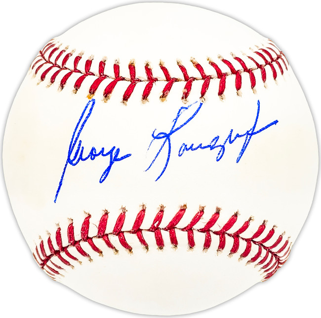 George Lauzerique Autographed Official MLB Baseball Oakland A's Beckett BAS QR #BM25736