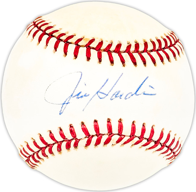 Jim Hardin Autographed Official AL Baseball Baltimore Orioles, New York Yankees Beckett BAS QR #BM25586