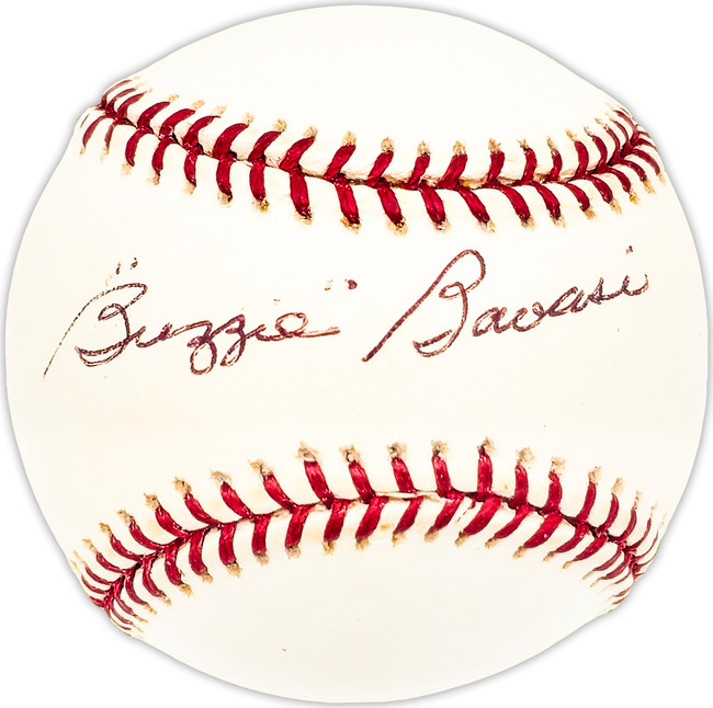 Buzzie Bavasi Autographed Official MLB Baseball Los Angeles Dodgers Beckett BAS QR #BM25753