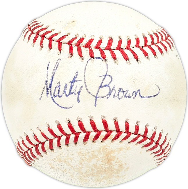 Marty Brown Autographed Official NL Baseball Cincinnati Reds SKU #227797