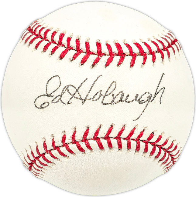 Ed Hobaugh Autographed Official MLB Baseball Washington Senators SKU #227617