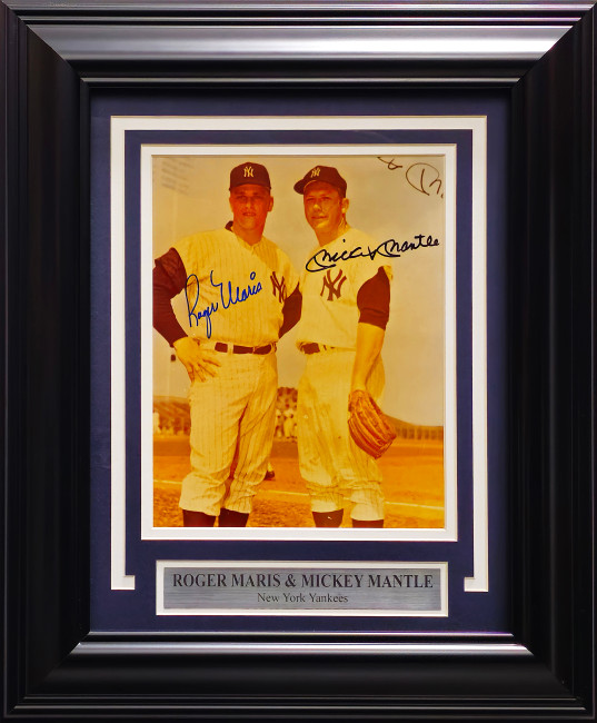 Mickey Mantle & Roger Maris Autographed Framed 8x10 Photo New York Yankees PSA/DNA #AN06862
