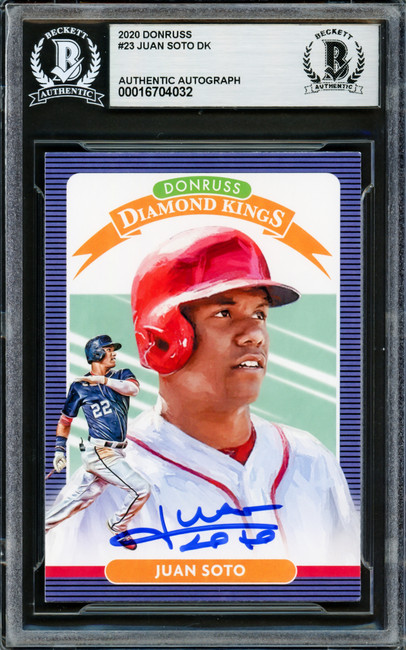 Juan Soto Autographed 2020 Donruss Diamond Kings Card #23 New York Yankees Beckett BAS Stock #228031
