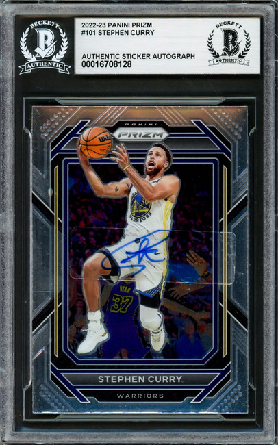 Stephen Curry Autographed 2022-23 Panini Prizm Card #101 Golden State Warriors Beckett BAS Stock #228008