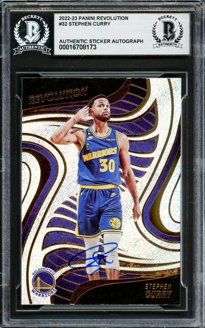 Stephen Curry Autographed 2022-23 Panini Revolution Card #32 Golden State Warriors Beckett BAS Stock #228009