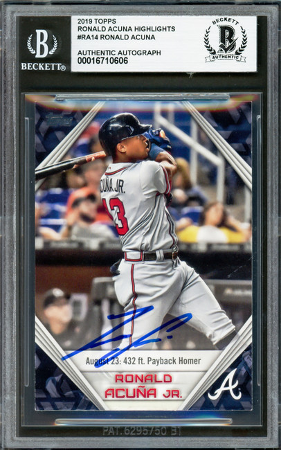 Ronald Acuna Jr. Autographed 2019 Topps Player Highlights Card #RA-14 Atlanta Braves Beckett BAS #16710606