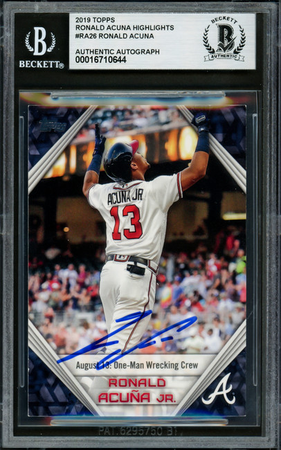 Ronald Acuna Jr. Autographed 2019 Topps Player Highlights Card #RA-26 Atlanta Braves Beckett BAS #16710644