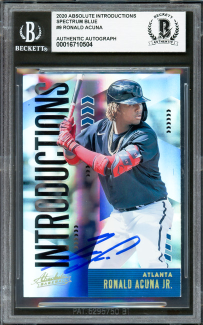 Ronald Acuna Jr. Autographed 2019 Absolute Introductions Card #INT9 Atlanta Braves Beckett BAS #16710504