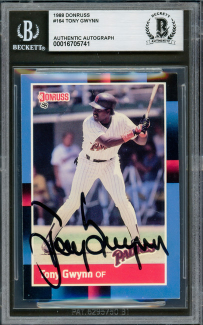 Tony Gwynn Autographed 1988 Donruss Card #164 San Diego Padres Beckett BAS #16705741