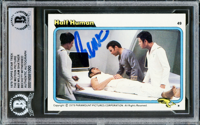 William Shatner Autographed 1979 Topps The Motion Picture Card #49 Star Trek Captain Kirk Beckett BAS #16581000