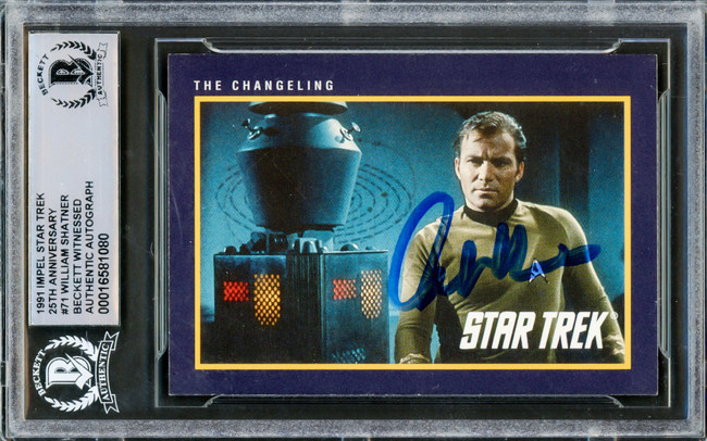 William Shatner Autographed 1991 Impel 25th Anniversary Card #71 Star Trek Captain Kirk Beckett BAS #16581080