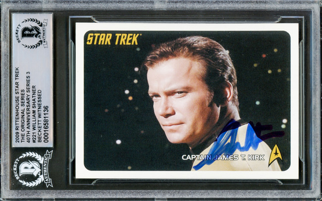 William Shatner Autographed 2009 Rittenhouse Card #224 Star Trek Captain Kirk The Original Series 40th Anniversary Beckett BAS #16581136