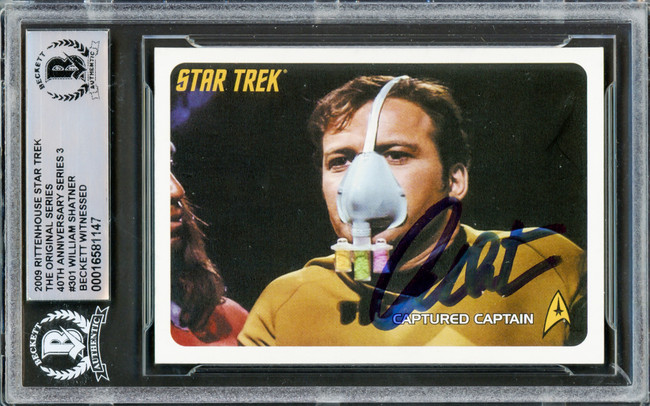 William Shatner Autographed 2009 Rittenhouse Card #301 Star Trek Captain Kirk The Original Series 40th Anniversary Beckett BAS #16581147