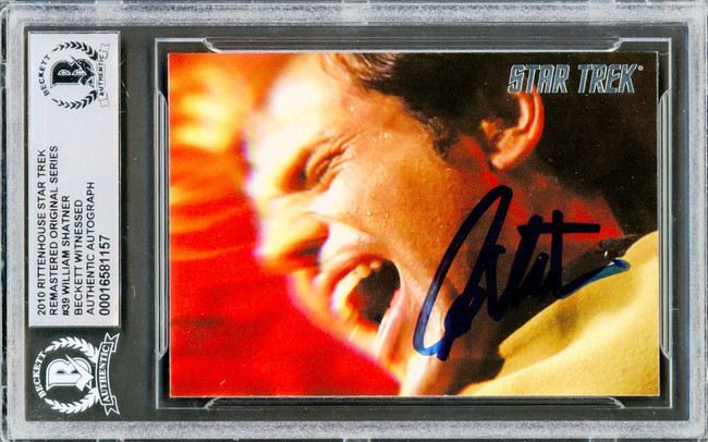 William Shatner Autographed 2010 Rittenhouse Card #39 Star Trek Captain Kirk Beckett BAS #16581157