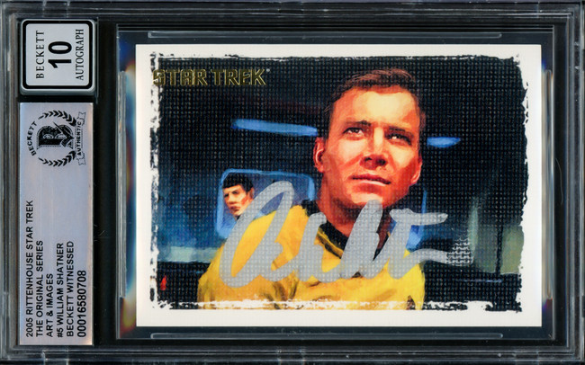 William Shatner Autographed 2005 Rittenhouse Art & Images Card #5 Star Trek Captain Kirk Auto Grade Gem Mint 10 The Original Series Beckett BAS #16580708