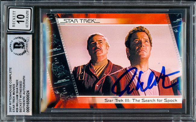 William Shatner Autographed 2007 Rittenhouse Card #26 Star Trek Captain Kirk Auto Grade Gem Mint 10 Complete Movies Beckett BAS #16580824
