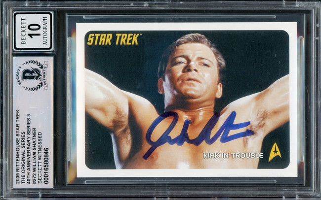 William Shatner Autographed 2009 Rittenhouse Card #272 Star Trek Captain Kirk Auto Grade Gem Mint 10 The Original Series 40th Anniversary Beckett BAS #16580846