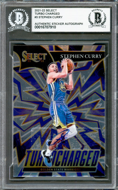 Stephen Curry Autographed 2021-22 Select Turbocharged Card #3 Golden State Warriors Beckett BAS #16707910