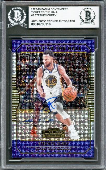 Stephen Curry Autographed 2022-23 Contenders Ticket To The Hall Card #5 Golden State Warriors Beckett BAS #16708116