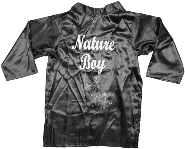 Ric Flair Autographed Black Wrestling Robe "Nature Boy, 16x & Wooooo" PSA/DNA Stock #227979