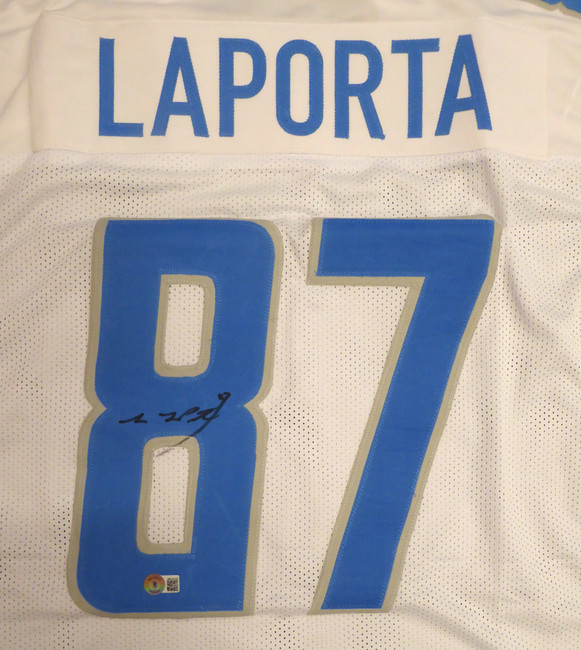 Detroit Lions Sam LaPorta Autographed White Jersey Beckett BAS QR #WR34390