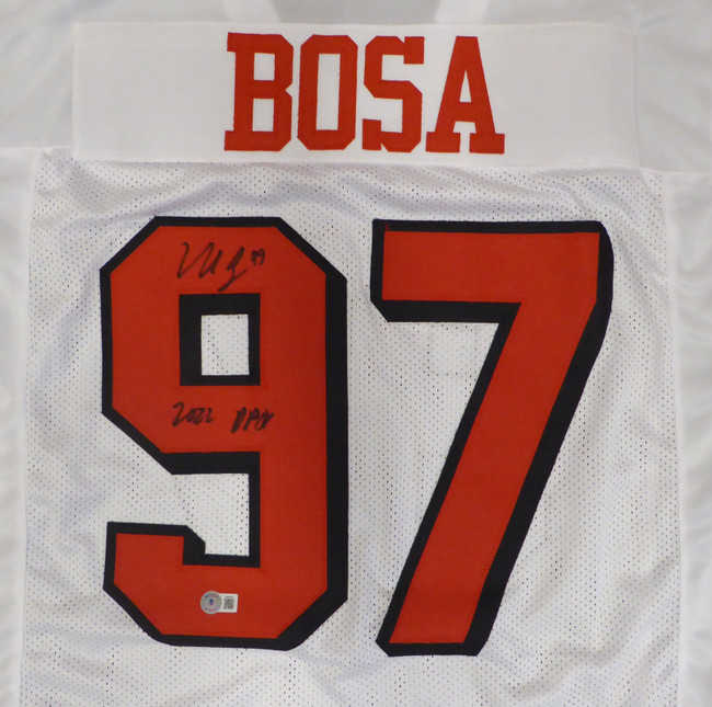 San Francisco 49ers Nick Bosa Autographed White Jersey "2022 DPOY" Beckett BAS QR #W432071