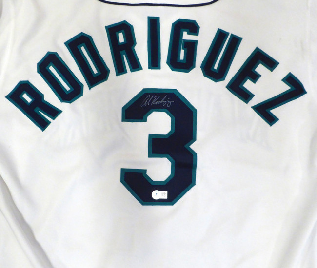 Seattle Mariners Alex Rodriguez Autographed White Russell Authentic Jersey Size 48 Beckett BAS QR #BL93446