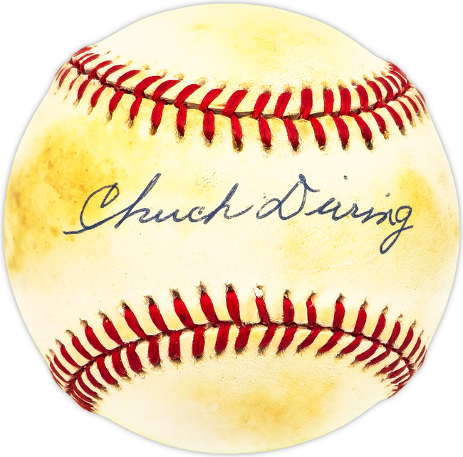 Chuck Diering Autographed Official AL Baseball New York Giants SKU #229589
