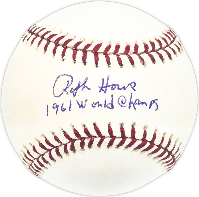 Ralph Houk Autographed Official MLB Baseball New York Yankees "1961 World Champs" Beckett BAS QR #BM25868