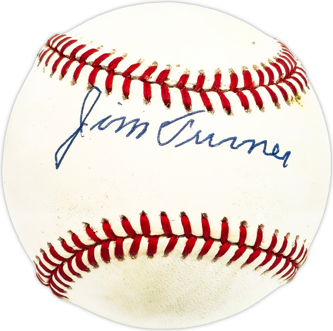 Jim Turner Autographed Official AL Baseball New York Yankees, Cincinnati Reds Beckett BAS QR #BM17809