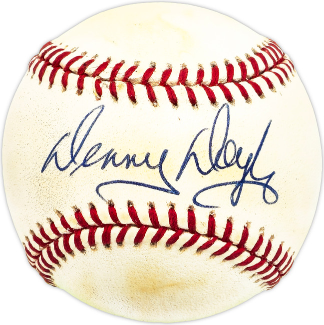 Denny Doyle Autographed Official NL Baseball Boston Red Sox, Philadelphia Phillies Beckett BAS QR #BM17799
