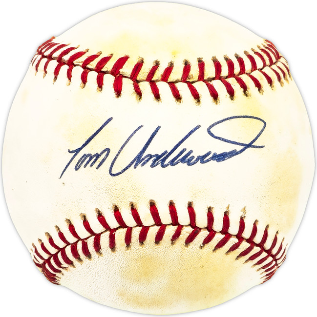 Tom Underwood Autographed Official AL Baseball Oakland A's, New York Yankees Beckett BAS QR #BM17842