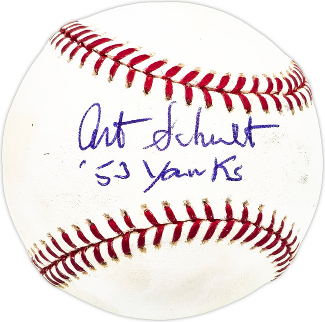 Art Schult Autographed Official MLB Baseball New York Yankees "53 Yankees" Beckett BAS QR #BM17845