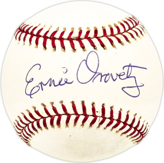 Ernie Oravetz Autographed Official MLB Baseball Washington Senators Beckett BAS QR #BM17853