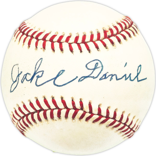 Jake Daniel Autographed Official NL Baseball Brooklyn Dodgers Beckett BAS QR #BM25861