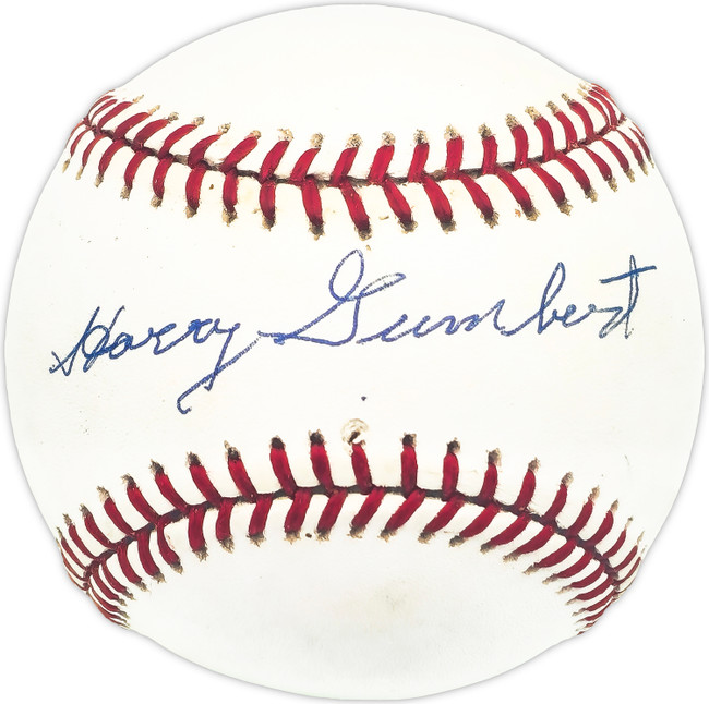 Harry Gumbert Autographed Official NL Baseball NY San Francisco Giants, Pittsburgh Pirates Beckett BAS QR #BM25864