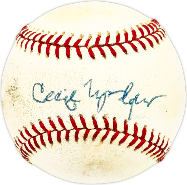 Cecil Upshaw Autographed Official NL Baseball Atlanta Braves, New York Yankees Beckett BAS QR #BM17830