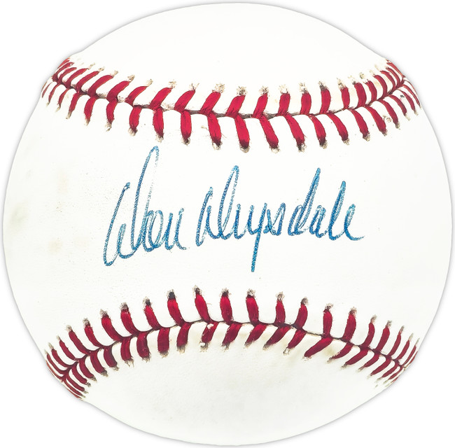 Don Drysdale Autographed Official NL Baseball Los Angeles Dodgers Beckett BAS QR #BM25856