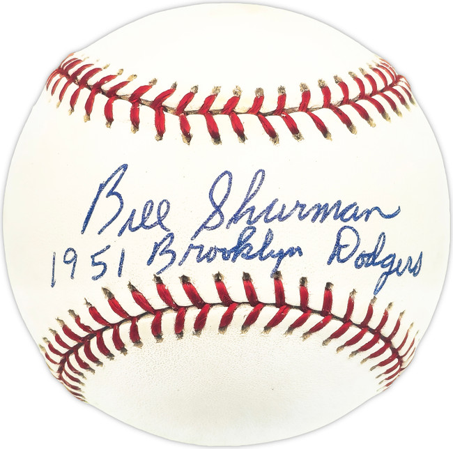 Bill Sharman Autographed Official NL Baseball Brooklyn Dodgers "1951 Brooklyn Dodgers" Beckett BAS QR #BM25919
