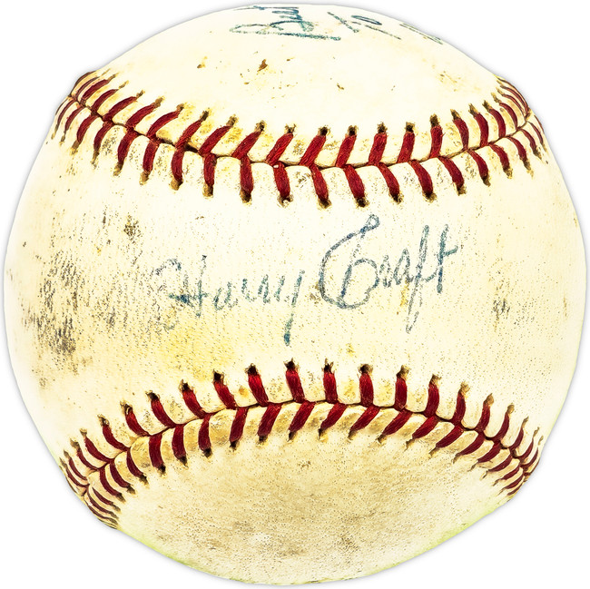 Harry Craft Autographed Official Giles NL Baseball Reds, Colt .45's "Best Wishes To Winnie" Beckett BAS QR #BM17852
