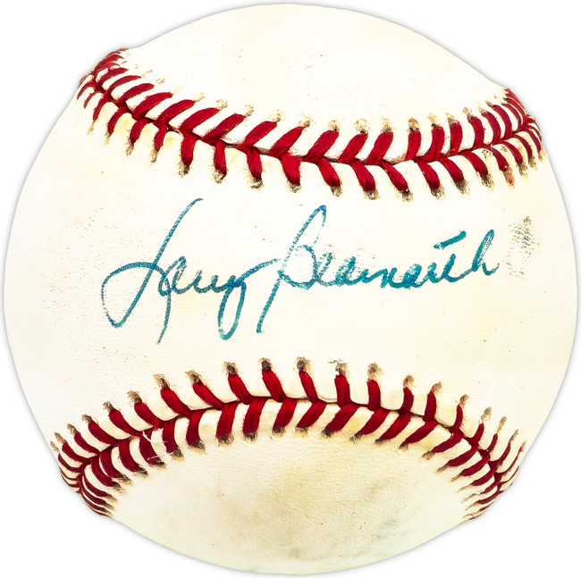 Larry Bearnarth Autographed Official NL Baseball Mets, Expos Beckett BAS QR #BM17800